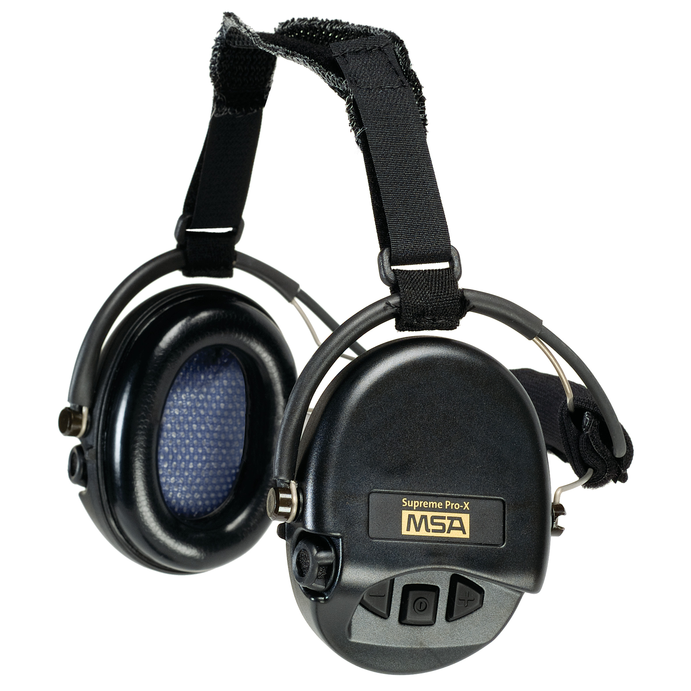 Supreme Pro-X Earmuff with Black Neckband, Black Cups